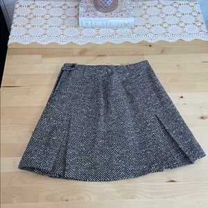 Vintage Black and White Chevron A-Line Skirt by corner one